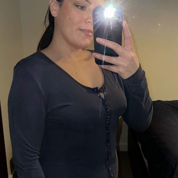 NORDSTROM BP Button Down Ribbed Dress - Blue - Picture 8 of 8